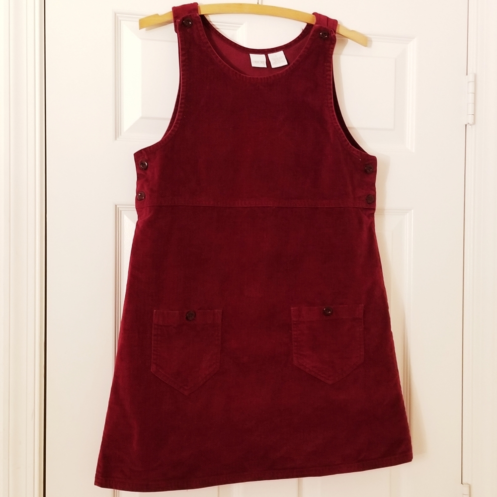 Vintage 90/00s Cherokee Burgundy Corduroy Pinafore Dress -Size XL